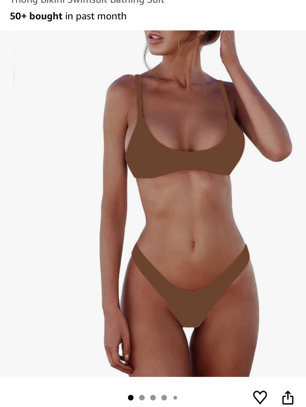 Scoop-Front Brown Bikini Set — Chic Women’s Swim Two-Piece